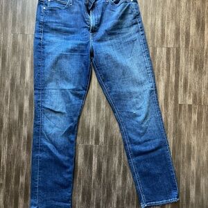 MOTHER Blue Ankle Cropped Jeans